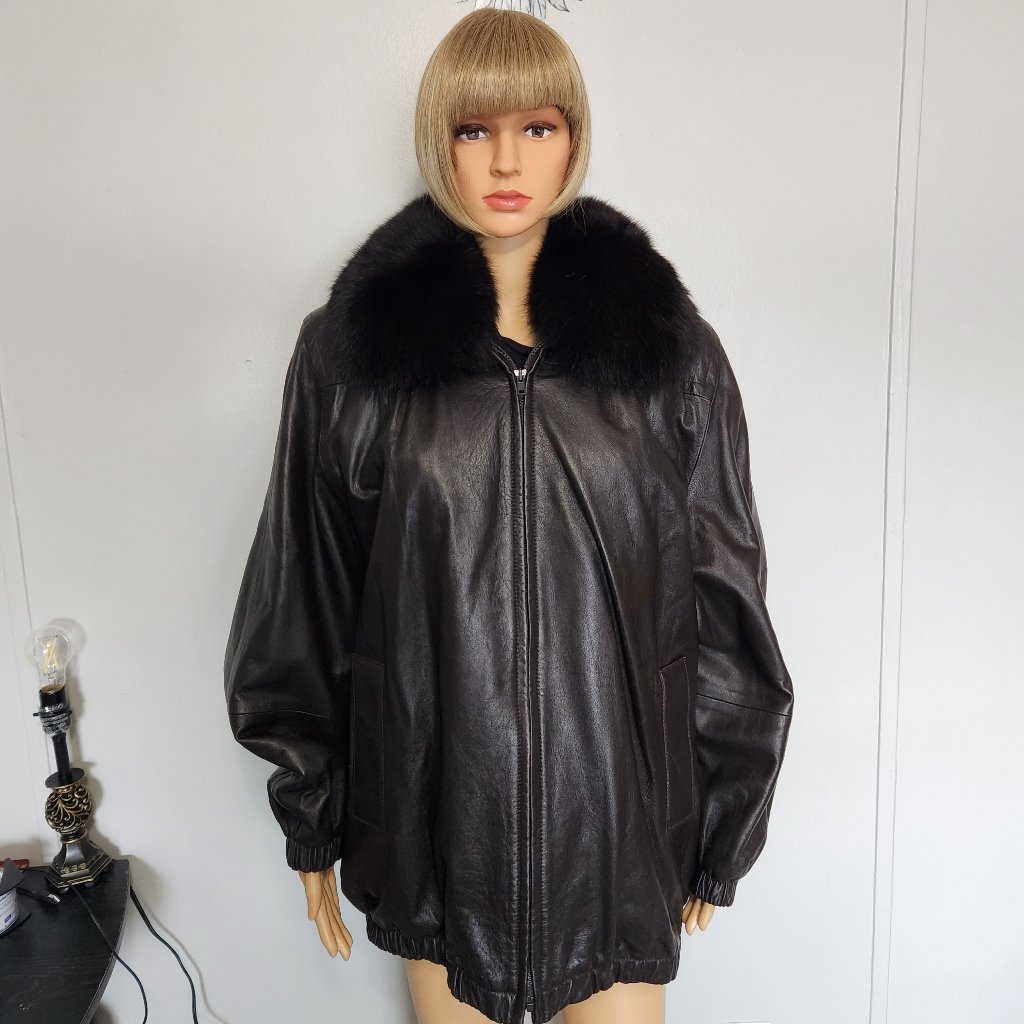 605 LeatherFox Fur Coat